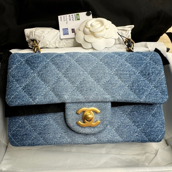 ***SOLD*** NEW 24S Chanel Mini Rectangular Denim Crossbody Bag - Picture 1 of 8
